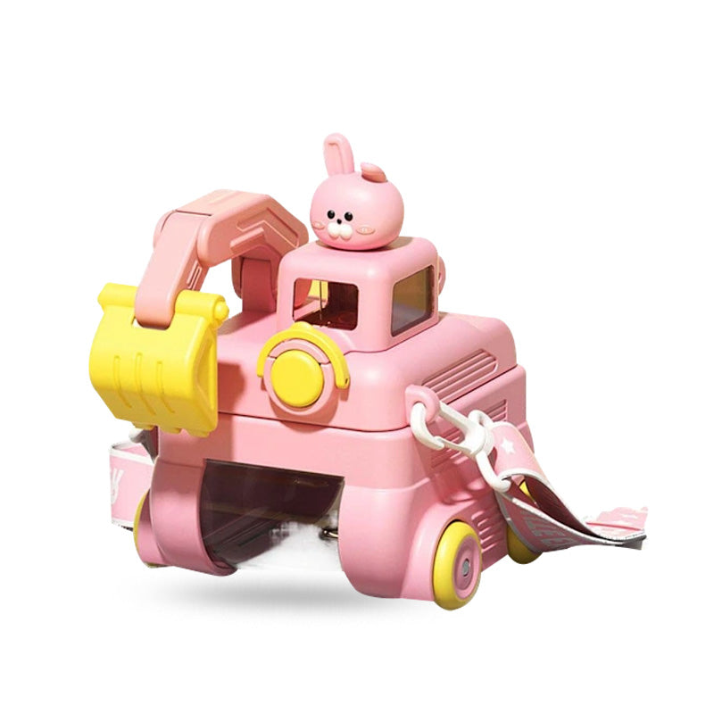 Excavator Kids Water Bottle with Carry Strap