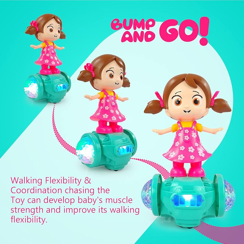 Dancing Fashion Girl Toy with Lights & Music – 360° Rotating Action Toy for Kids