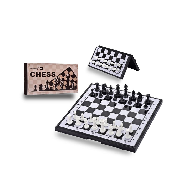 Mini Chess Box Mini Chess Set | Mini Magnetic Educational Travel Chess Set – Foldable