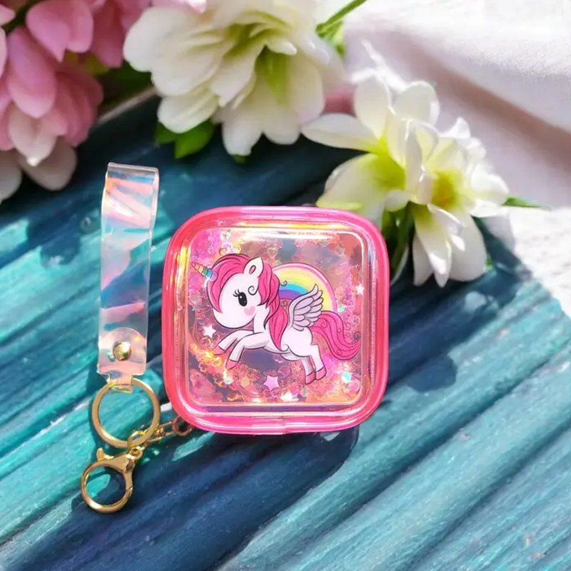 Glitter Coin Purse Keychain Wrist Strap 