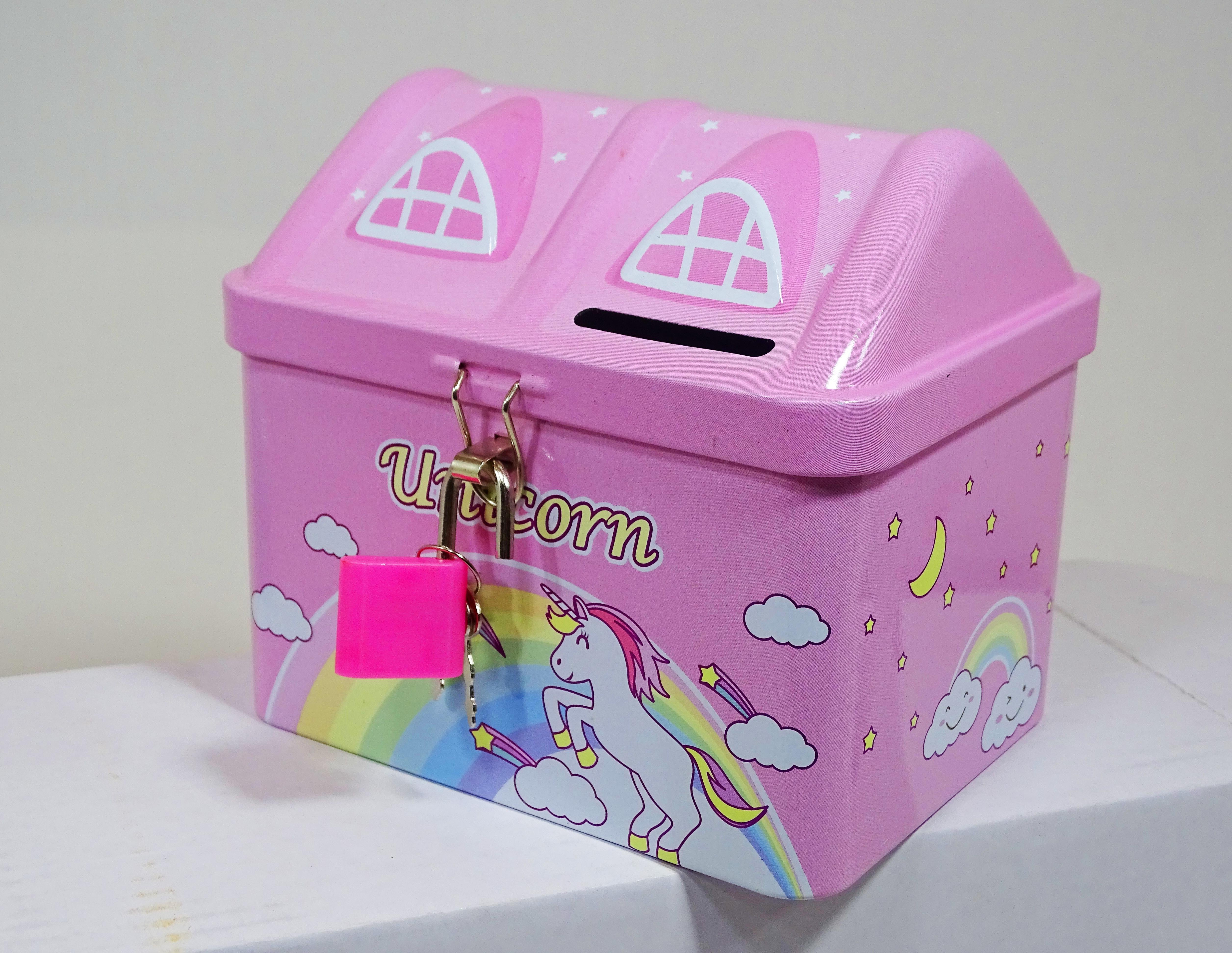 Piggy Money Bank | Piggy Bank | Lock and Key Coin Bank for Kids