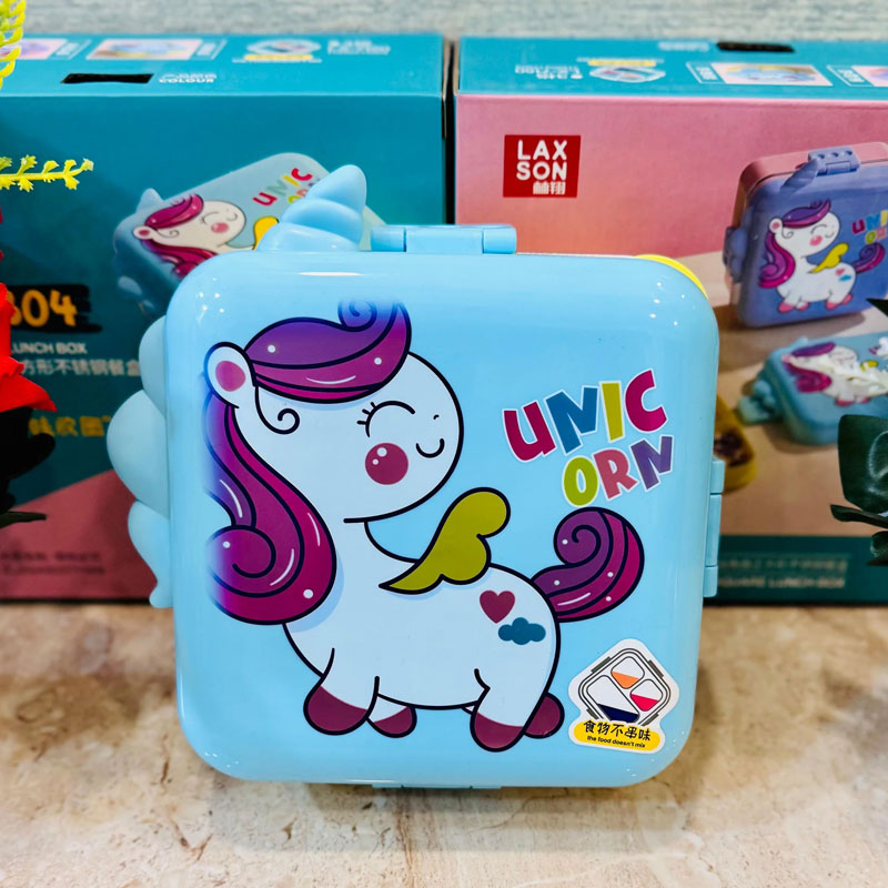 Unicorn Steel Lunch Box | 3 Compartments