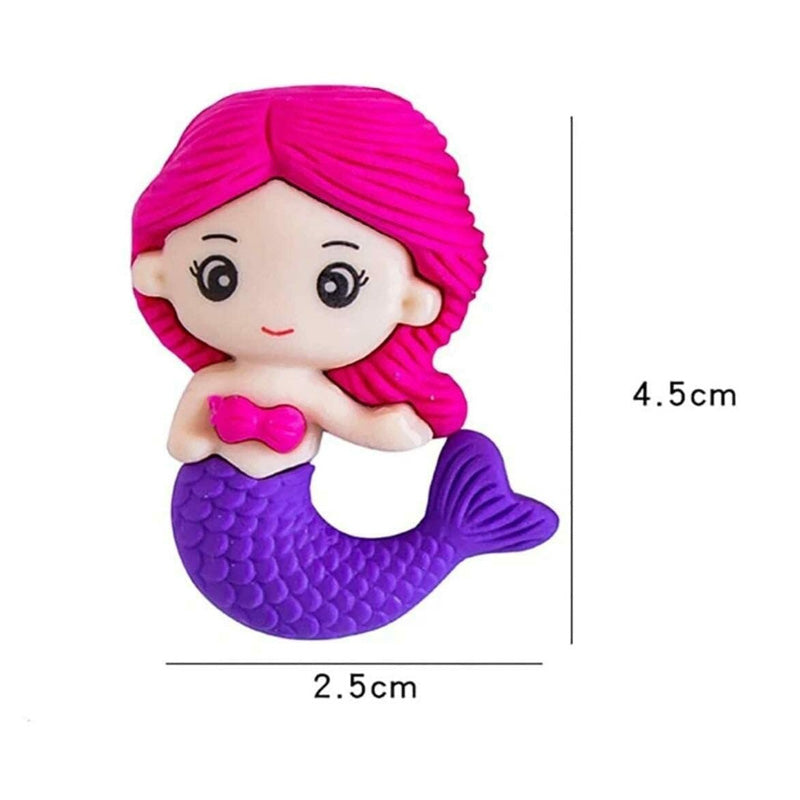 Mermaid 3D Erasers for Girls (Pack of 3)