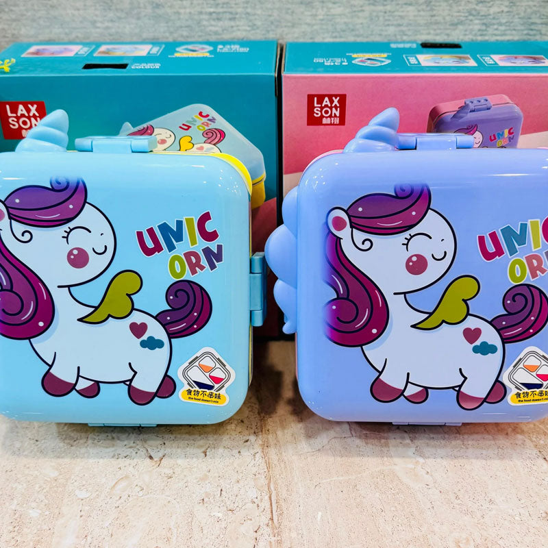 Unicorn Steel Lunch Box | 3 Compartments