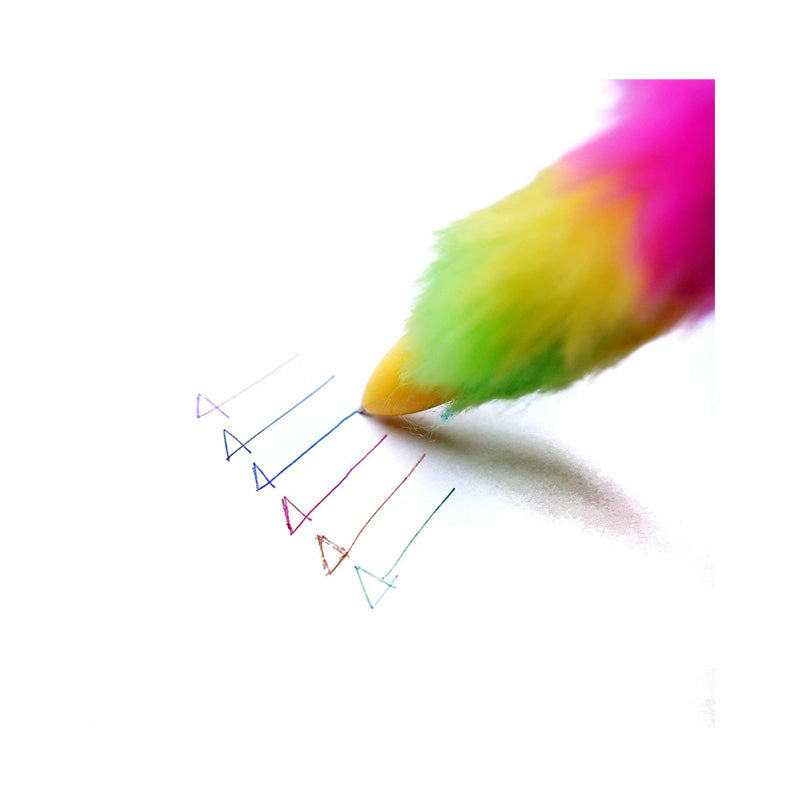 Unicorn Multicolor Feather Fur Ballpoint Pen