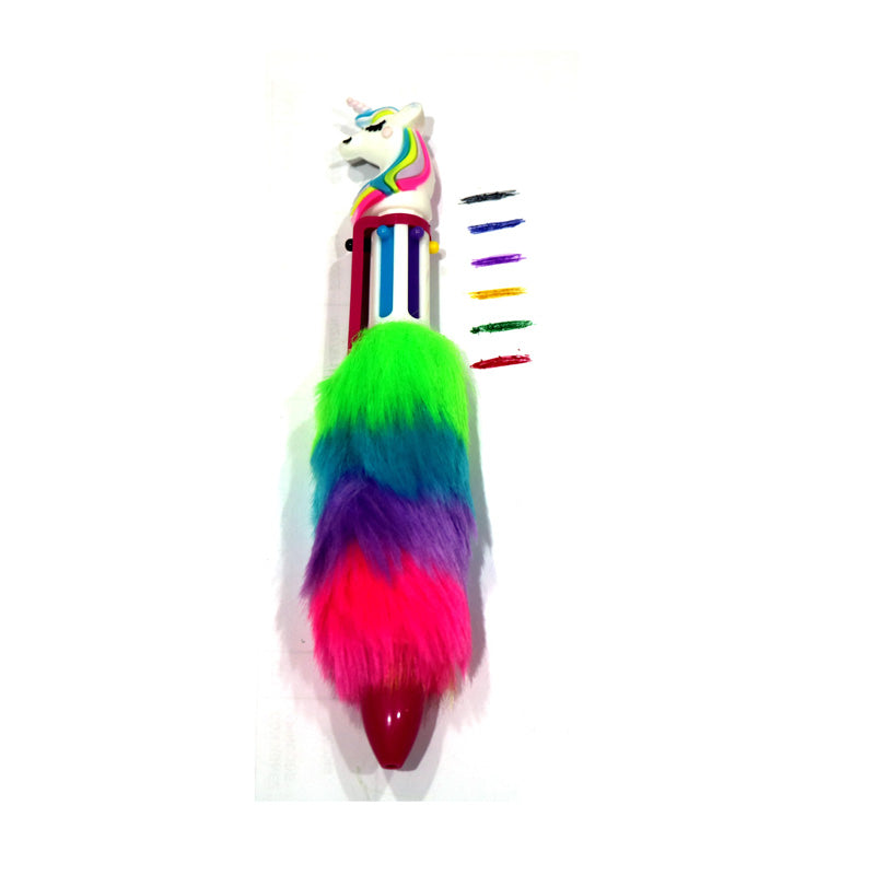 Unicorn Multicolor Feather Fur Ballpoint Pen