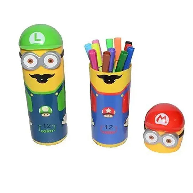 Cartoon Shape Sketch Pens Box with 12 Pens (Pack of 1)