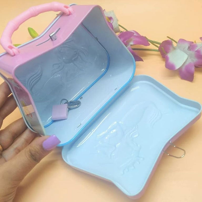 Mermaid Lock & Key Piggy Money Bank for Kids
