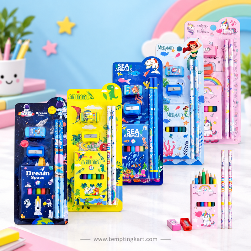 Kids Stationery Kit – Colorful School Supplies Set
