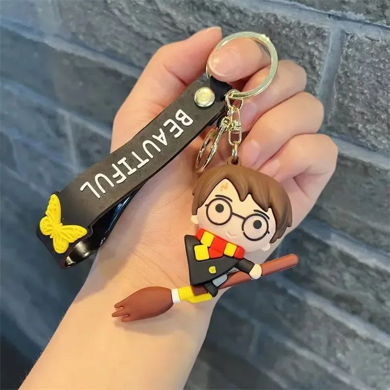 Magic Broom Flying Potter Malfoy Cartoon Keychain – Anime Bag & Car Pendant