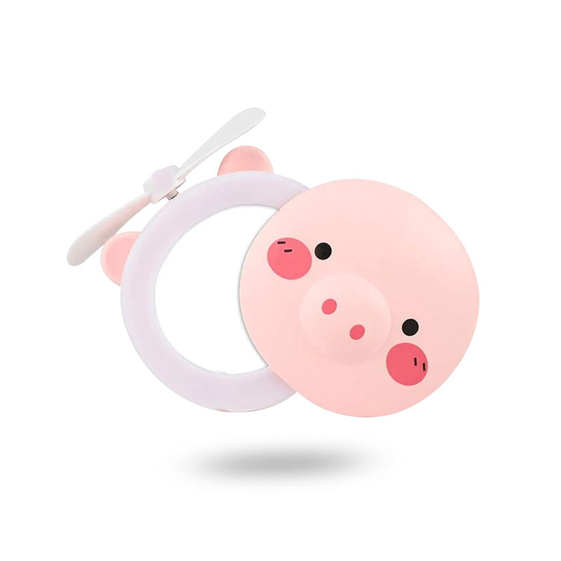 Mini Handheld Mirror Fan Led