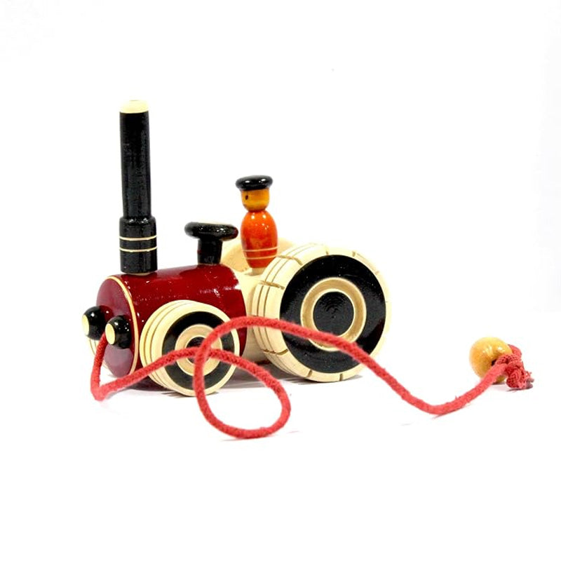 Wooden Tractor Pull Along Toy | Handmade Wooden Pull Toy for Kids | Channapatna Toys