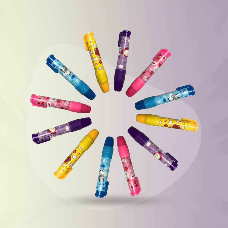 Creative Pencil Erasers | Pen Style Retractable Rubber Stick