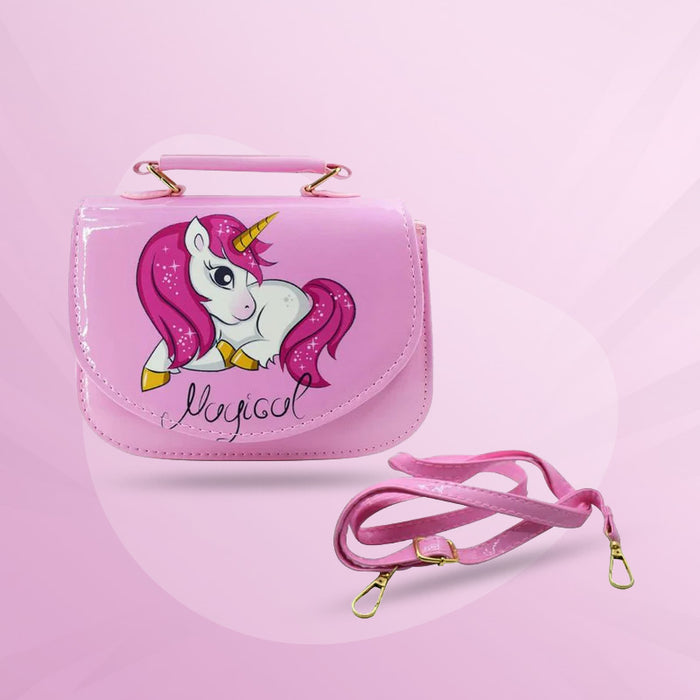 Kids Unicorn Sling Purse Pink