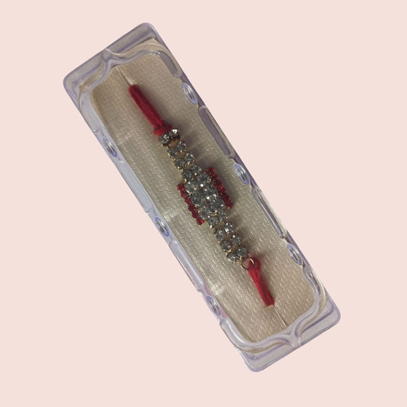 Stylish Stone Rakhi with Red Thread | Premium Single Rakhi for Raksha Bandhan 2025