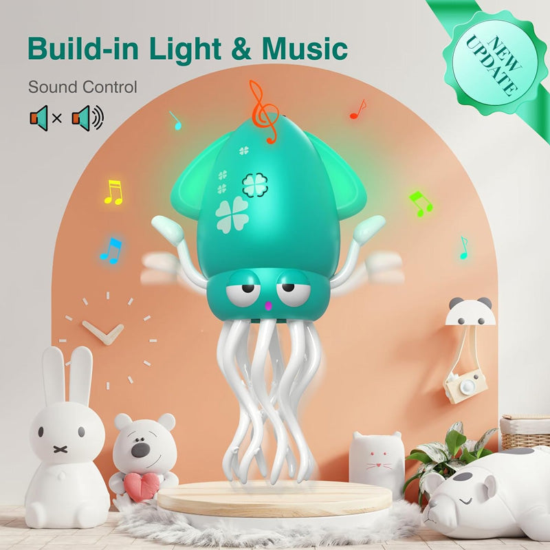 Dancing Jellyfish Octopus Toy – Crawling Tummy Time Toy with Music & LED Lights (Rechargeable)