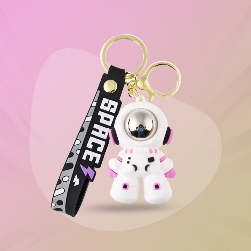Spaceman 3D Silicone Keychain – Cute Astronaut Bag & Car Charm