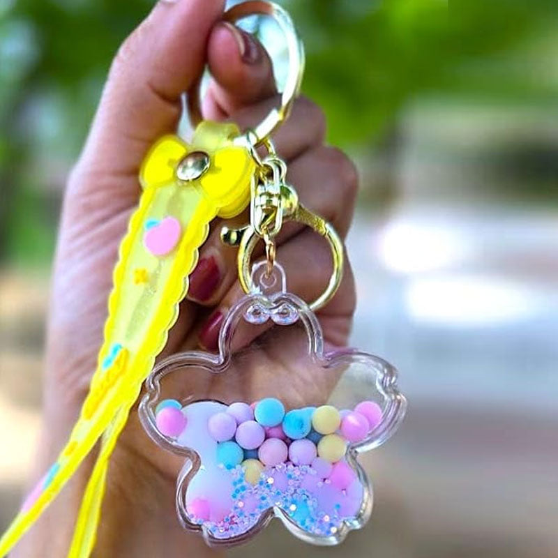 Star Keychain With Liquid Bubble