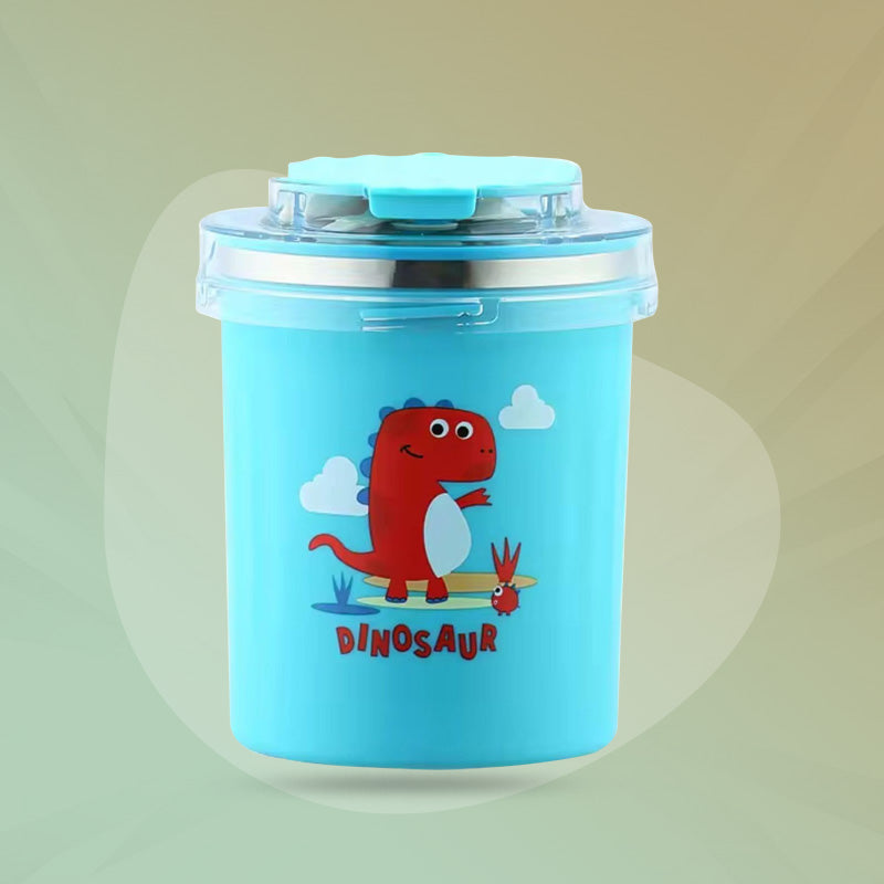 Kids Insulated Soup & Lunch Jar with Spoon and Straw | Stainless Steel Hot & Cold Food Container