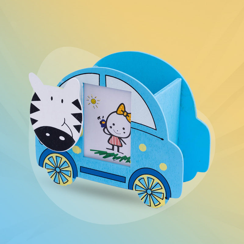 Study Table Pen Holder Wooden Cartoon