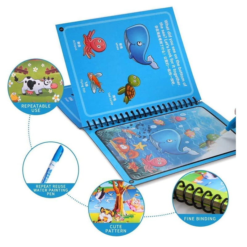A5 Reusable Magic Water Painting Book with Magic Doodle Pen