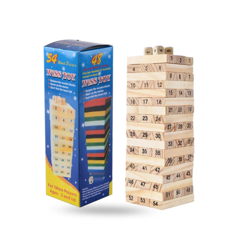 Wooden Building Blocks Toys – Brown, for Kids 4–6 Years