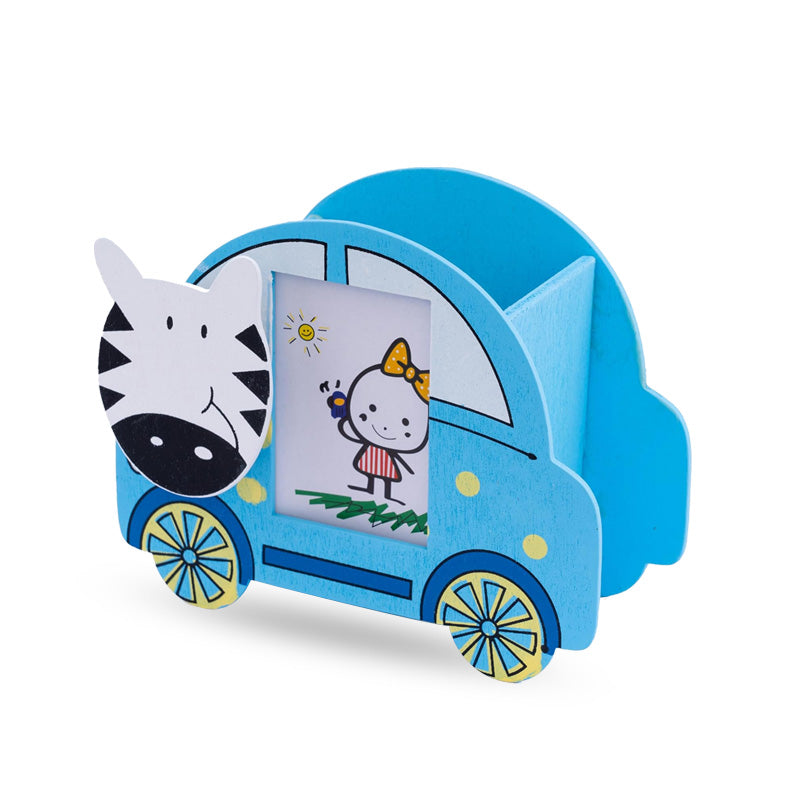 Wooden Cartoon Pen Holder With Photo