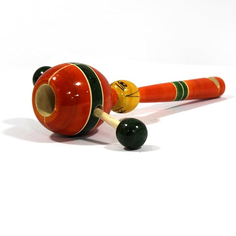 Wooden Whistle TIK TIK Rattle Toy (Red & Green) | Handmade Wooden Musical Toy | Channapatna Toys