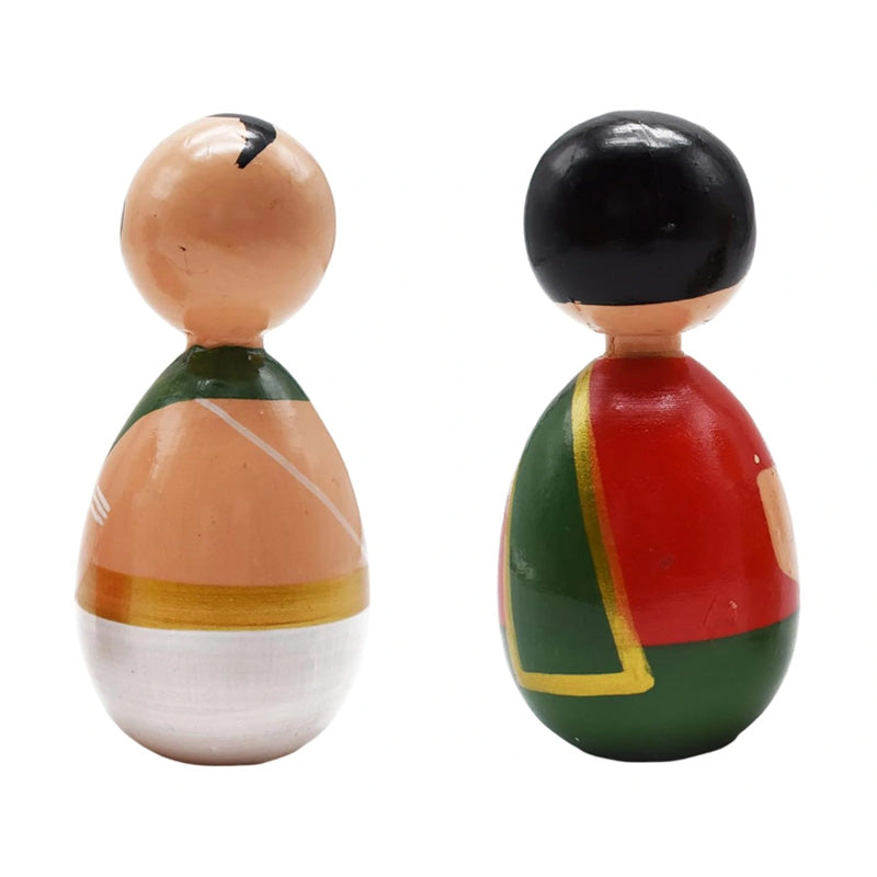 Channapatna Toys | Wooden Poojari Doll Set | Handmade Traditional Indian Wooden Dolls