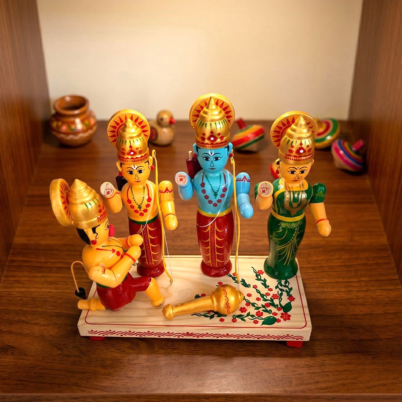 Handcrafted Rama Darbar Wooden Toy Set – Traditional Indian Decorative Figurine Collection | Channapatna Toys