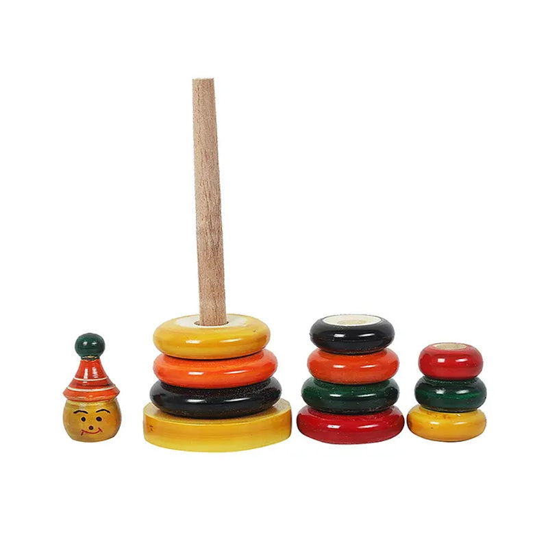 Channapatna Toys | Wooden Ring Stacker Toy | Handmade Educational Stacking & Sorting Toy for Kids