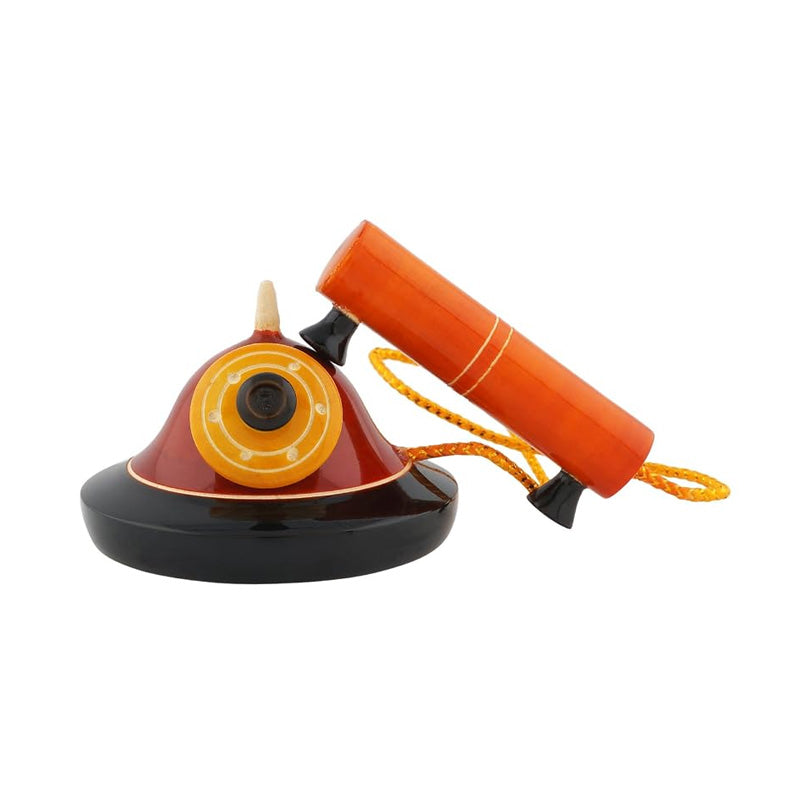 Wooden Pull Along Telephone Toy | Handmade Wooden Vintage Phone Toy for Kids | Channapatna Toys